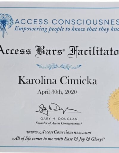 certifikát Access Bars, Karolína Cimická